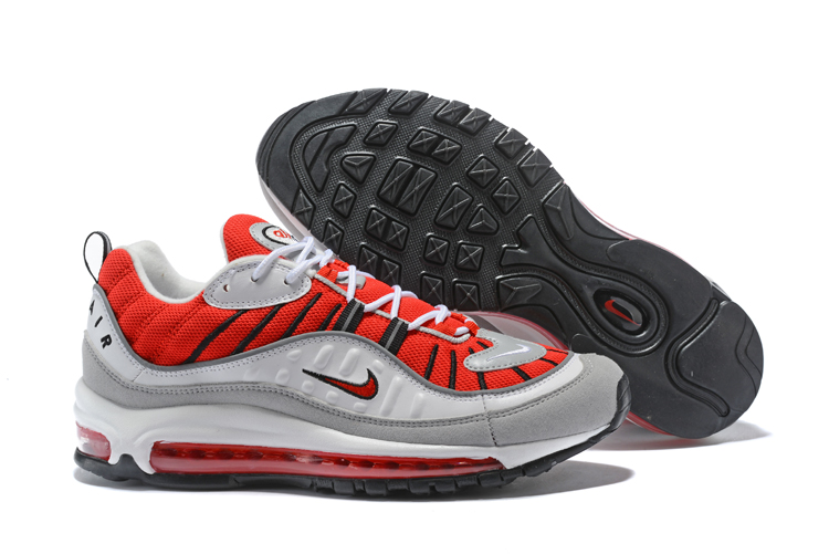 Supreme x NikeLab Air Max 98 White Red Grey Shoes - Click Image to Close